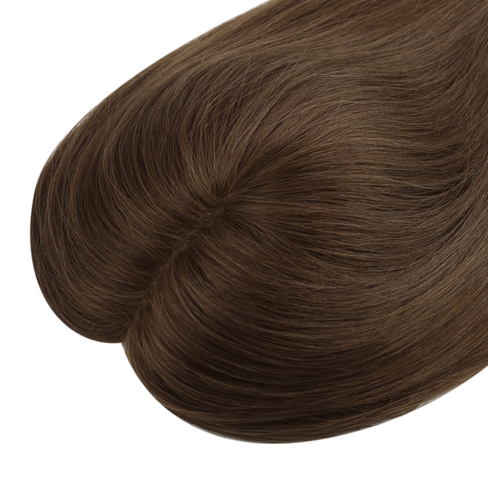 Dark Brown Virgin Hair Mono Topper Human Hair Piece Toupee with Clips #4
