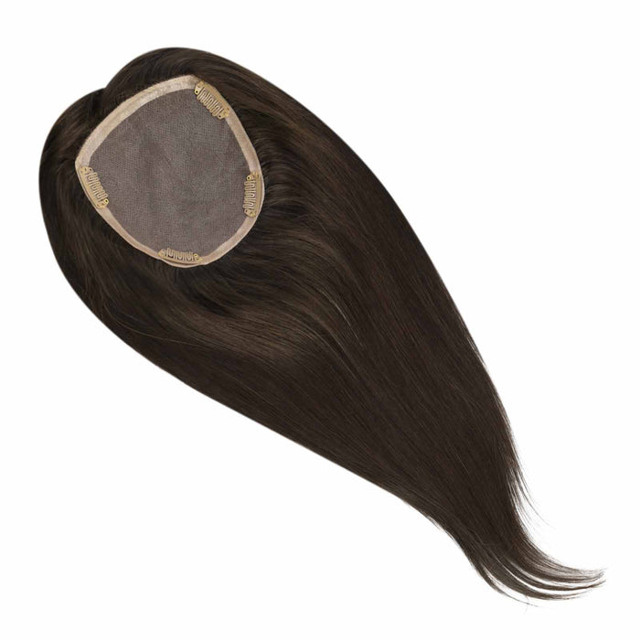 Mono Topper,human hair topper,high-quality remy hair extensions,hair topper women,hair topper,wig,hair topper silk base,hair topper human hair,dark brown hair topper,brown hair topper,natural brown hair topper,dark brown hair topper,easy remove,easy wear,easy apply,easy application,topper with center