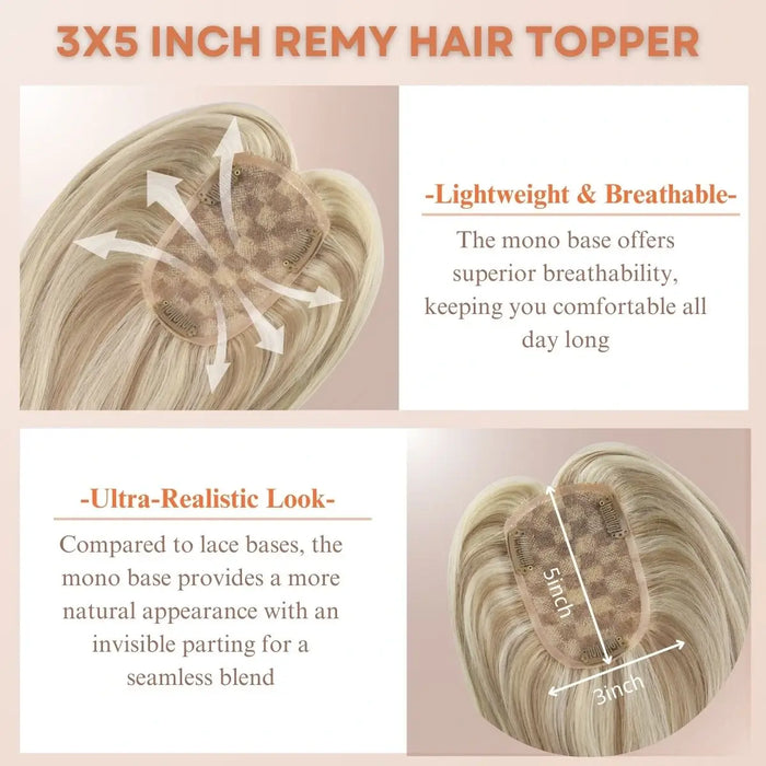 high quality remy hair extensions,hair topper women,hair topper wig,hair topper silk base,hair topper human hair,hair topper for women,hair topper for thinning crown,hair topper,clip on hair topper,dark brown hair topper,human hair topper light brown,balayage hair topper,brown highlight,blonde highlight,light brown with blonde hair