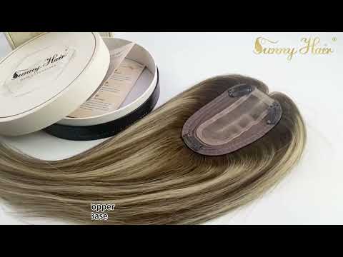 Sunny Hair Virgin Hair Medium Base Topper Brown Highlights #3/8/22