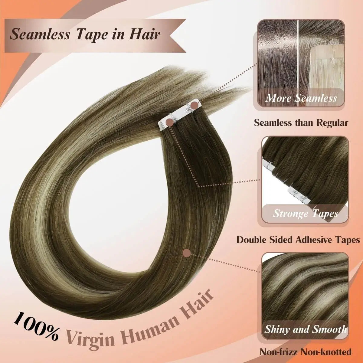 tape in hair extensions,seamless tape in hair,best tape in hair