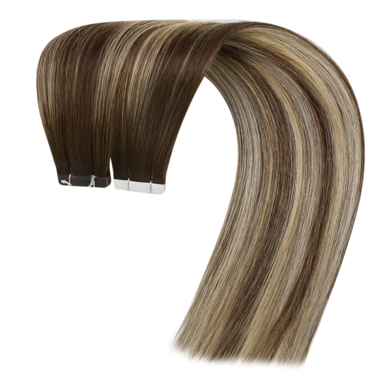 sunny hair in tape extensions, blonde tape in extensions, best quality virgin tape in hair extensions, high quality, natural tape ins