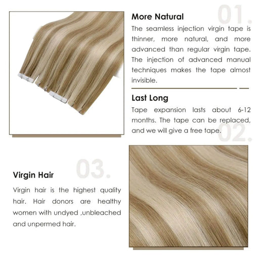 blonde hair extensions,tape in hair extensions,seamless tape in hair,