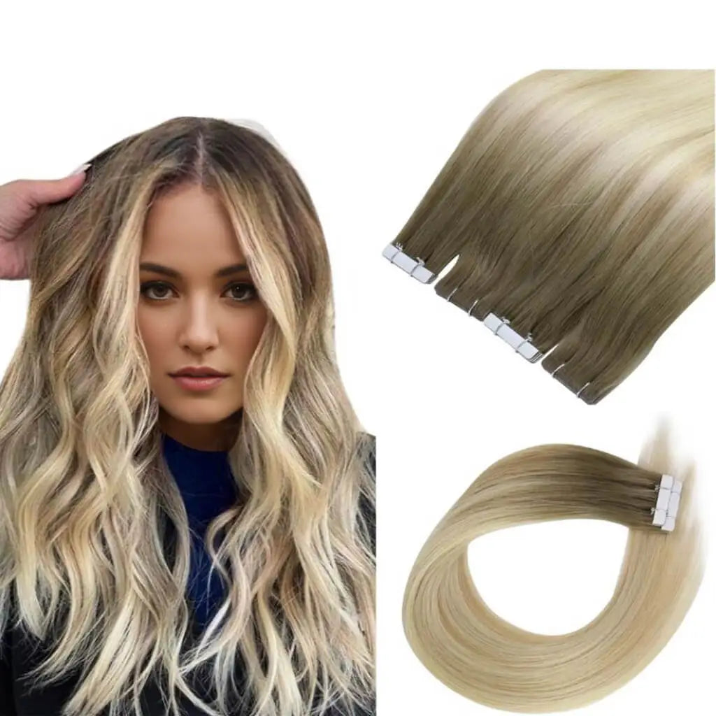 hair tape,tape in hair extensions,best tpe in hair extensions,tape in extensions human hair,sunny hair professional hair brand thick end hair single drawn hair 100% real human hair silky smooth hair hair extensions