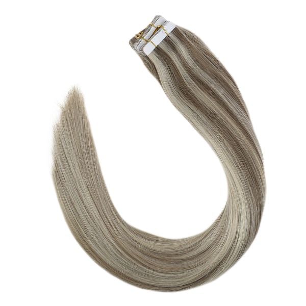 tape in hair extensions blonde seamless tape in hair extensions 50g remy hair extensions tape in with highlight tape in hair extensions highlight blonde tape in hair ash blonde highlight