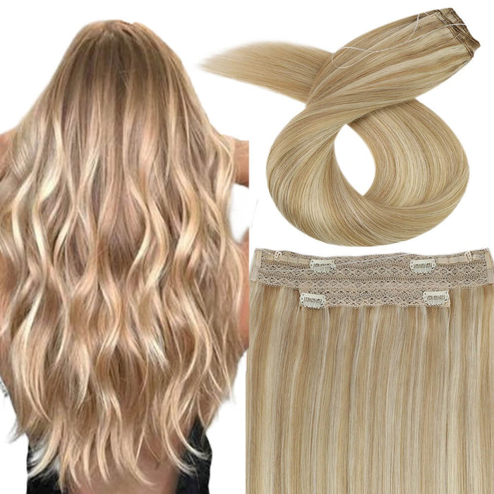 halo hair extensions, fish line hair weft one piece, fixed well, Sending fish line, flip hair, flip in hair extensioins,real hair halo for women, invisible crown hair extensions, halo hair extensions clip in, 100% healthy human hair
