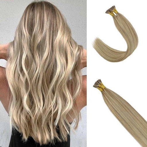 Two-tone Blonde Highlights Pre bonded I Tip Colorful Remy Human Hair  Extensions — SunnyHair