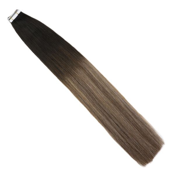 sunny hair tape in brown hair straightlight brown highlight tape in hair extensionsbrown blonde hair tapeskin weft tape in human hair extensionstape in hair brown blonde