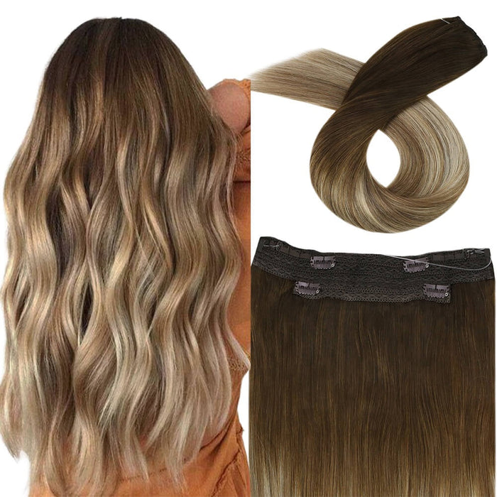 Hair Extensions Invisible Elastic Wire Hairpieces No clips, No glue
