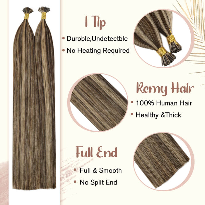 I-Tip Hair Extensions - 100% Virgin Remy Human Hair