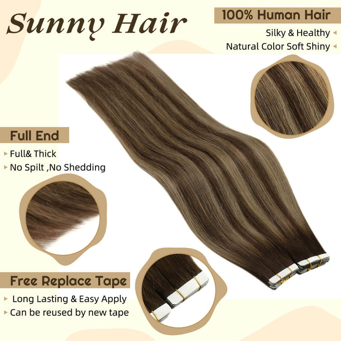 sunny  hair 24 inch tape in human hair extensions micro tape hair extensions quality tape in hair extensio,Straight Hair Extensions Real Humanns