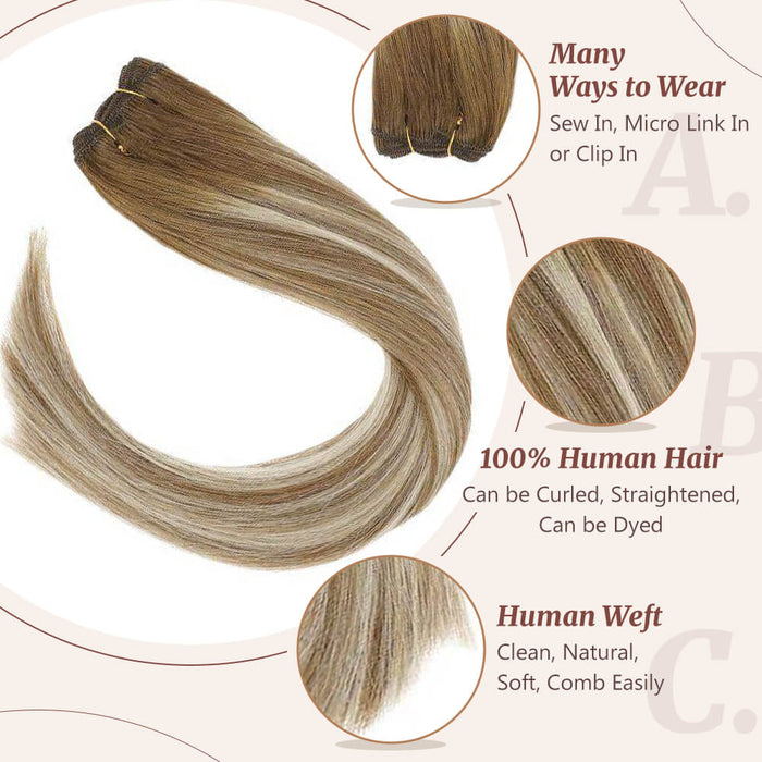Balayage #6/60/6 100% Remy Human Hair Bundles Weft Hair Extensions —  Sunnyhair
