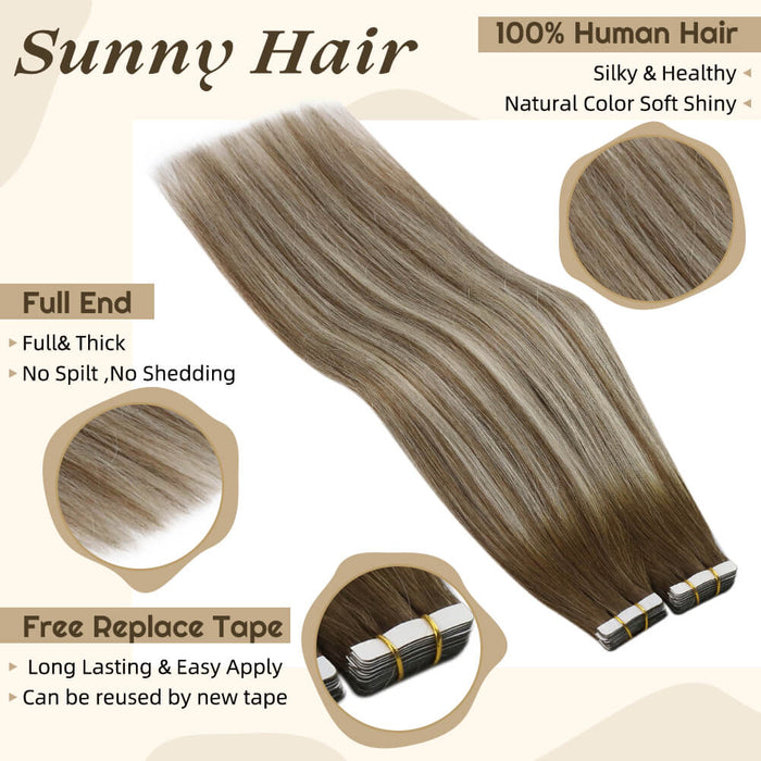 sunny hair tape in extensions hair tape extensions best tape in hair extensions，Hair Tape ins for Short Hair Straight Hair Extensions Real Human