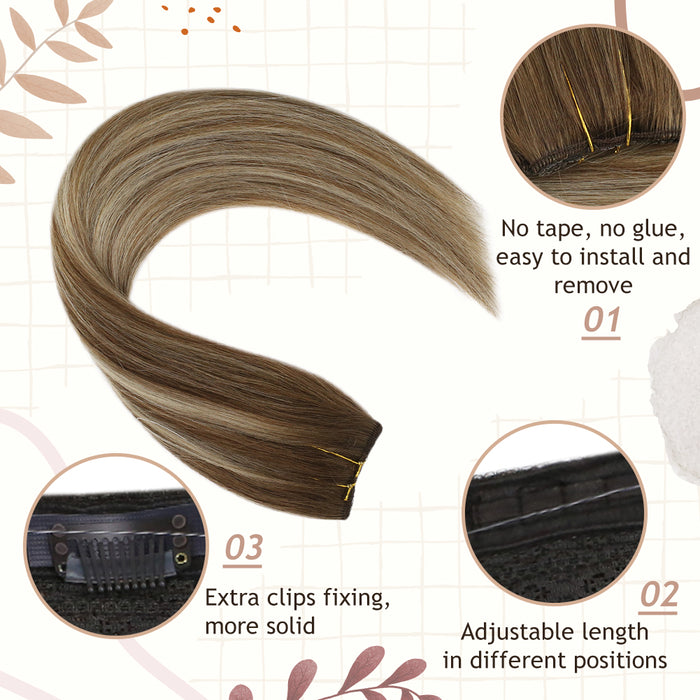 fish line hair weft one piece, fixed well, Sending fish line, flip hair, flip in hair extensioins, flip on hair, hair extensions, hair piece, halo hair,colors