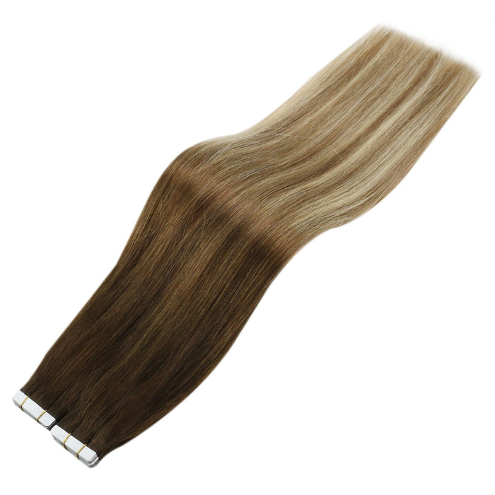 Sunny hair Platinum Blonde Hair Seamless Hair Tape ins for Short Hair Straight Hair Extensions Real Human