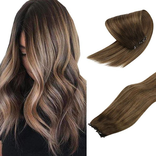 Micro Beaded EZE Weft Hair Extensions Highlights Blonde #16/22 — SunnyHair