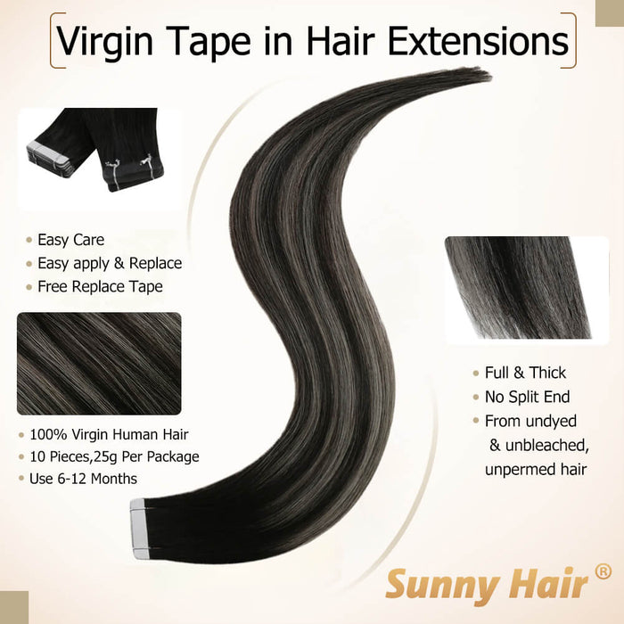 tape hair extensions for black hair,for short hair,black with silver tape in hair extensions sunny tape in hair extensions