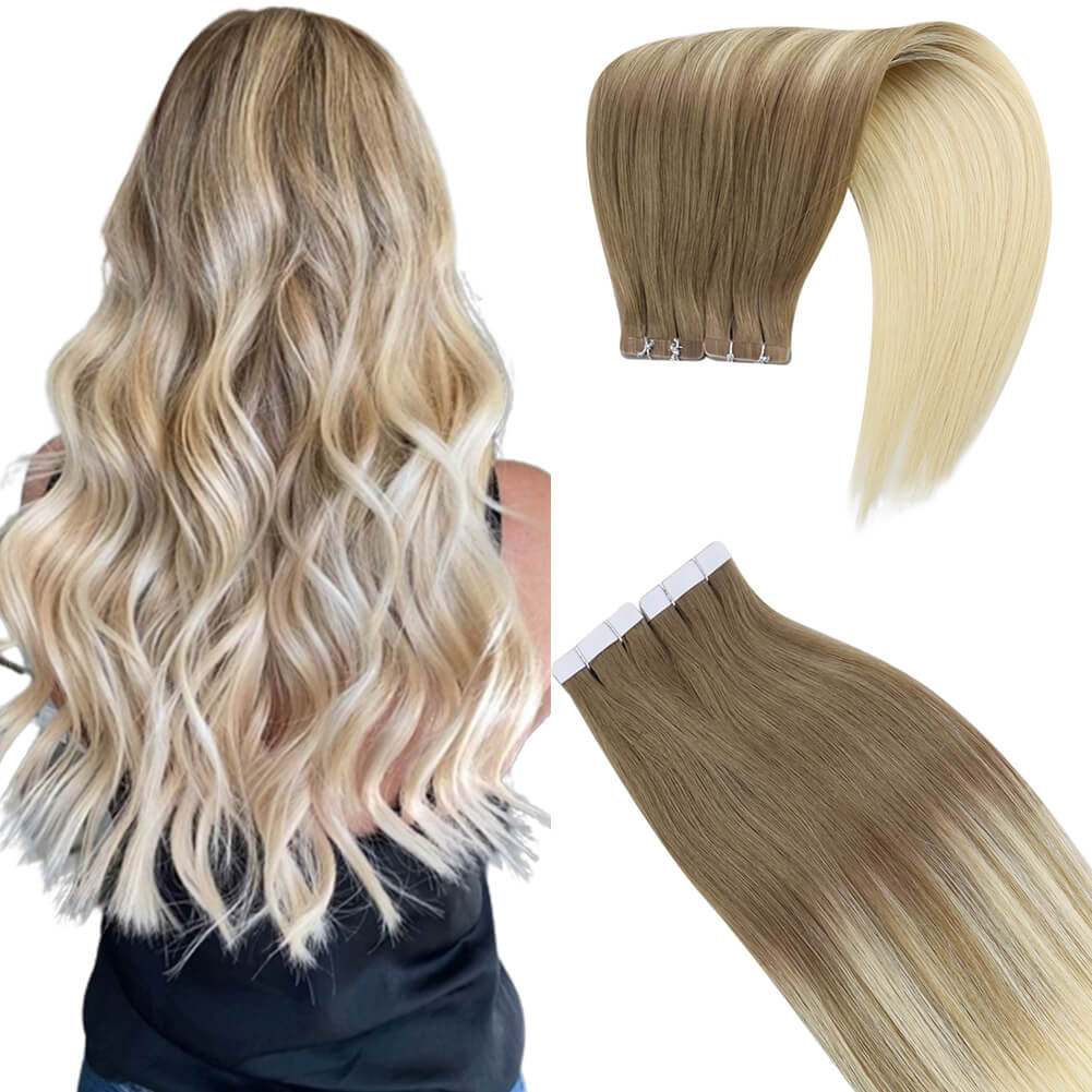 Sunny Hair Balayage Blonde 8/60 Tape in Virgin Human Hair Extensions