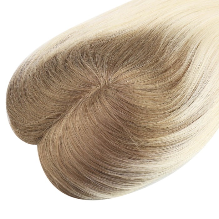 Sunny Hair Topper,Silk hair topper,mono topper hair,Mono Topper,human hair topper,high quality remy hair extensions,hair topper women,hair topper wig,hair topper silk base,hair topper human hair,hair topper,balayage blonde with brown,blonde hair, light brown hair,topper center parting,big base wig