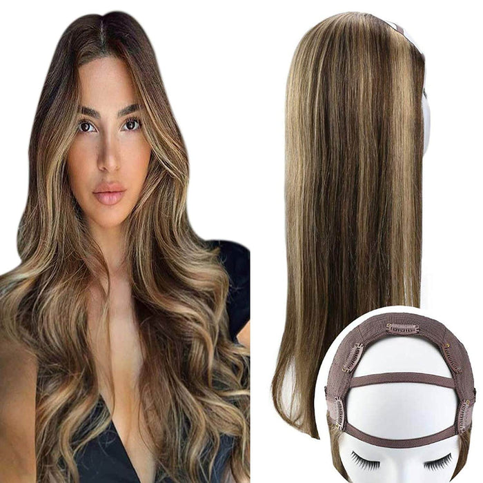 u part wig human hair wig highlight brown with blonde u part human hair wig lace front hair wig