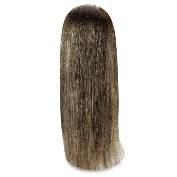 U Part Wigs Blonde With Clips Balayage Brown with Blonde Wigs #4/27/4