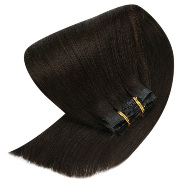 pu clip in hair extensions seamless clip in hair extensions 100% human clip in hair extensions